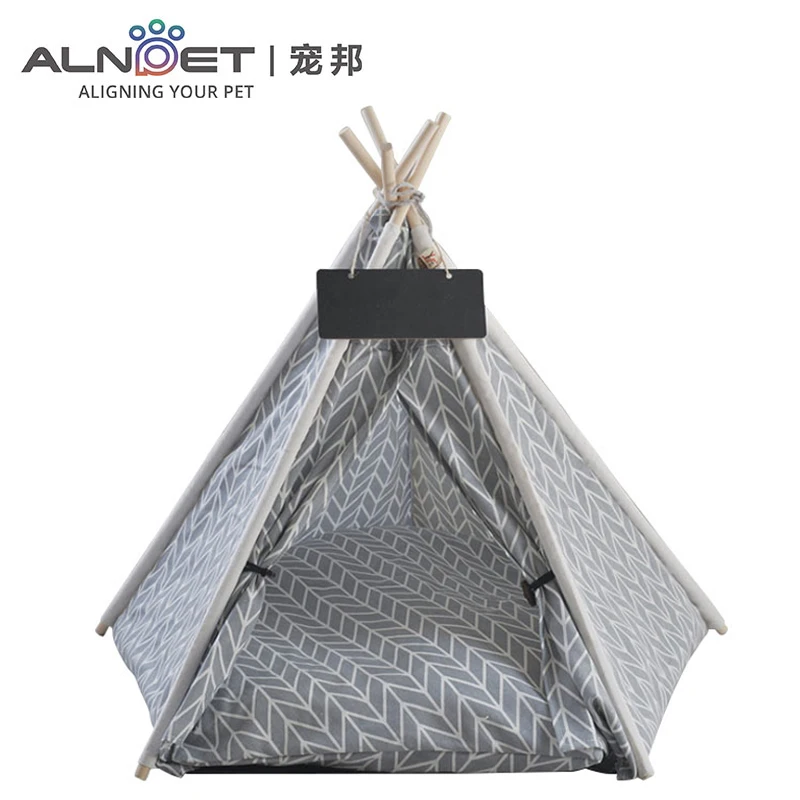 

Hot sale pet foldable house bed soft comfortable pet teepee dog tent with cushion