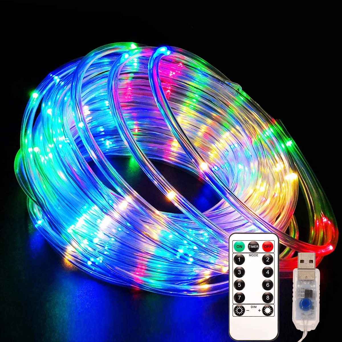 100 LEDs 12 Meter USB Charging IP67 Waterproof Outdoor Christmas Lighting Garden Decorative Rope Light