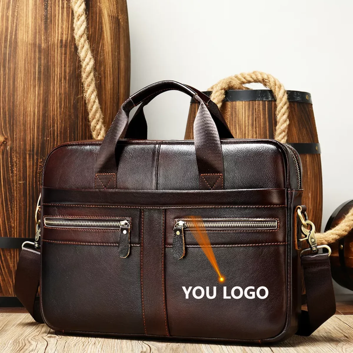 custom leather briefcase