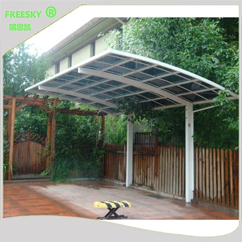 Polycarbonate Roof Sheet Metal Structure Cantilever Car Shed