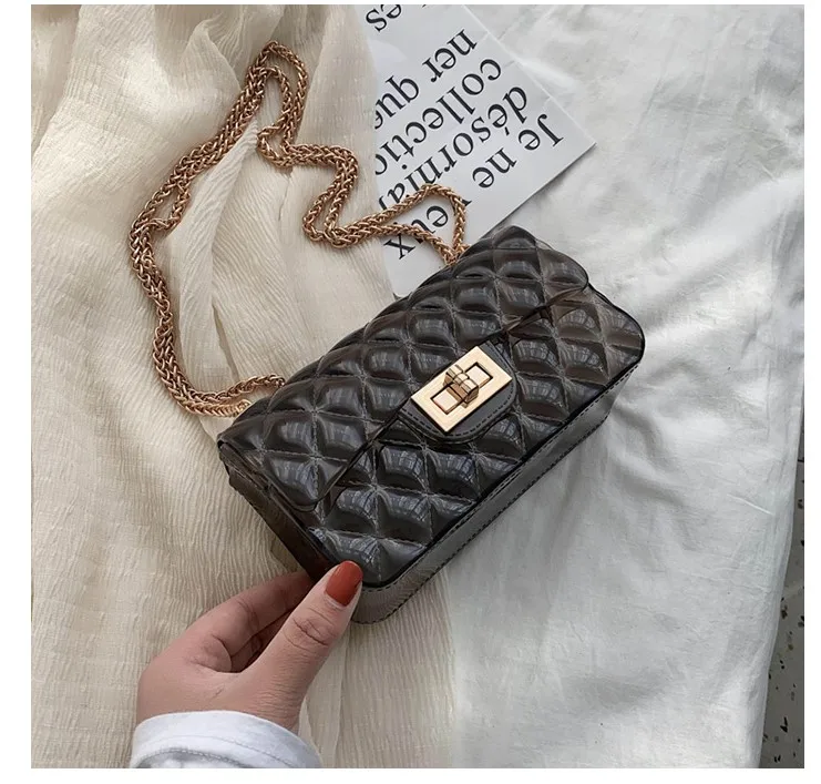 

2021 Latest fashion jelly bags girls women mini jelly shoulder colorful pvc cross body bag ladies purse and handbag, Transparent, white, green,black,black