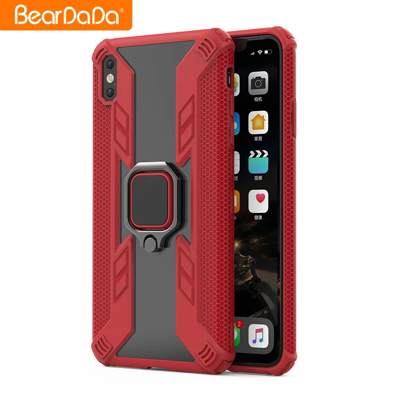 

Shockproof Magnetic Car Mount Ring Holder Stand Mobile Back Cover For Iphone Xs Max Case