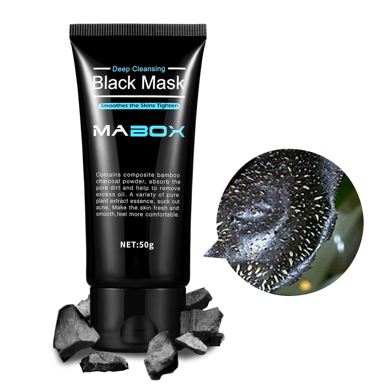 

Mabox Black face Mask Peel Off Bamboo Charcoal Blackhead Remover Mask Deep Cleansing for AcneScars Blemishes WrinklesFacial