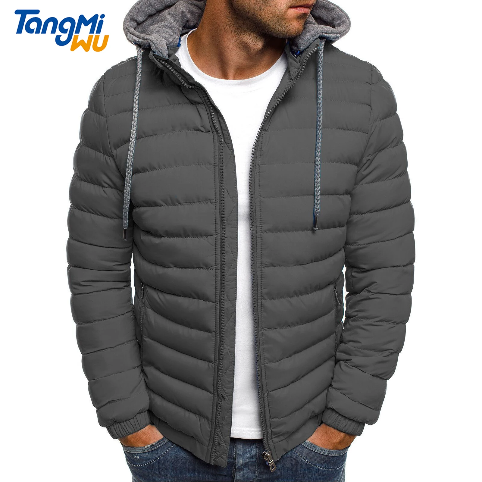 

TMW winter 2021 mens jackets loose casual Thick chaqueta de invierno custom mens Duffle bubble puffer jacket with hood