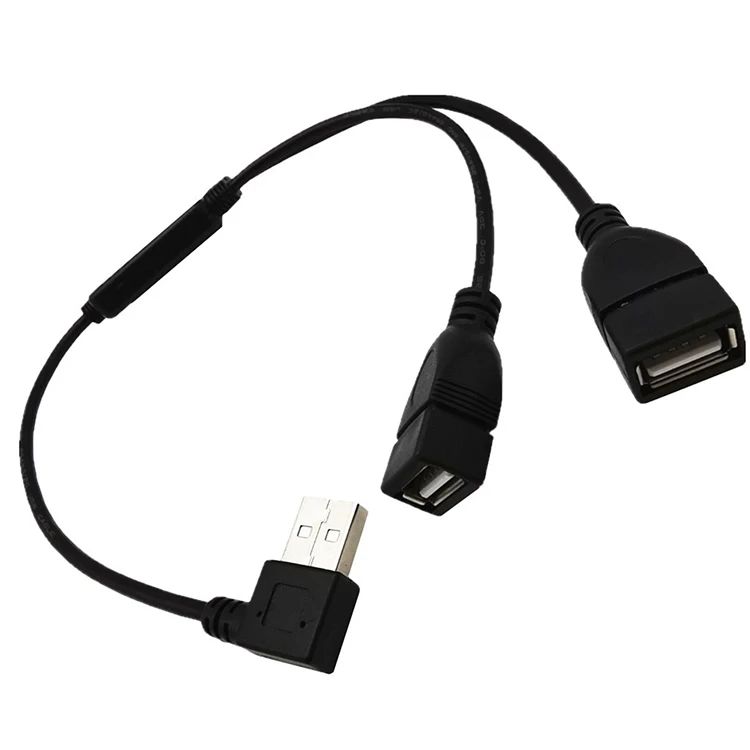 

2 in 1 customizable Micro USB HUB Male to Female and Double USB 2.0 Host OTG Adapter Cable, Black