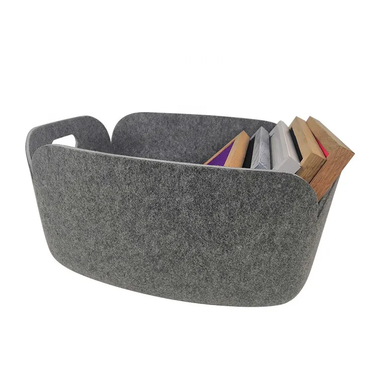 

custom collapsible foldable Handmade woven felt firewood storage basket felt laundry basket bag, Customized color