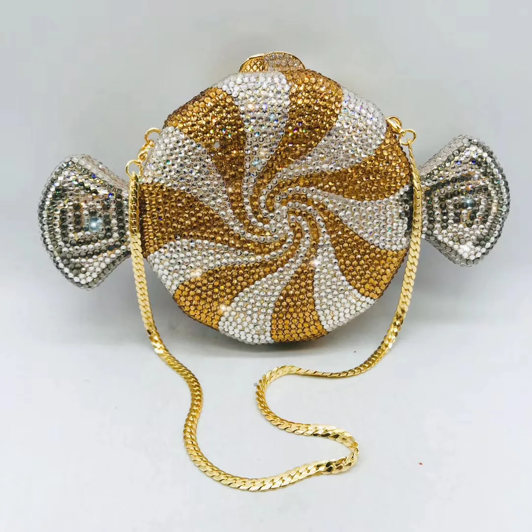 

2020 New Arrival Golden Women Rhinestone Evening Bag Crystal Clutch For Party Wedding