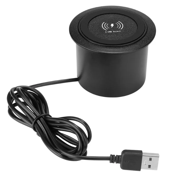 

OEM 2020 new design wireless charger for furniture embedded wireless charger,built-in USB fast wireless charger