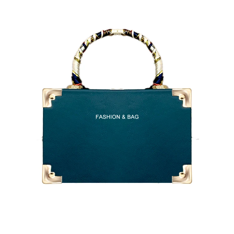 

2021 fashion embroidered handle pu leather ladies shoulder crossbody box purse with Silk scarf women handbags, 6 color