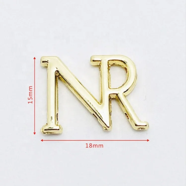 

New Trend Hardware Jewelry Rhinestone Letters Logo Metal Label Sew On
