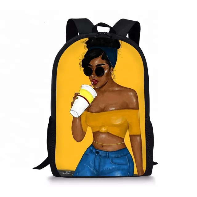 

Afro Black African Girls Printing Backpack Children School Bag 16 Inches Rucksack Backpack for High School Girls Mochila