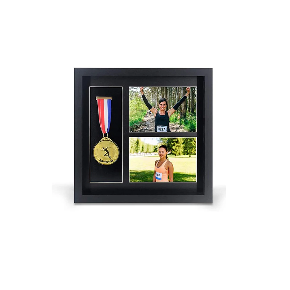 

Amazon hot selling 3 in 1 Multifunctional Military Sports Shadow Box Frame Medals Display Frame, 8*8" or custom