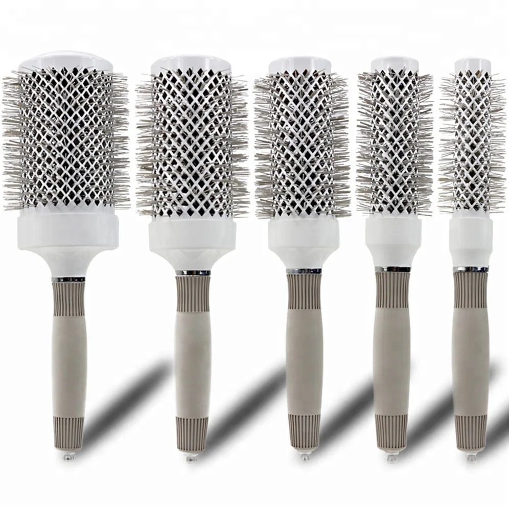 

Factory Price Custom Logo Round Barrel Ceramic Nano Technology Hair Nylon Brush, Customized color