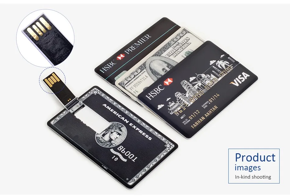 Customized Logo Pattern Business Credit Card Shaped 64gb Usb Storage Usb Hard Flash Driver Drive - ANKUX.COM