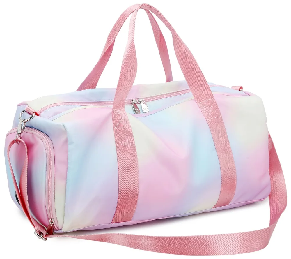 

Overnight Duffel With Shoe Compartment Weekender Travel Bag for Girl kids