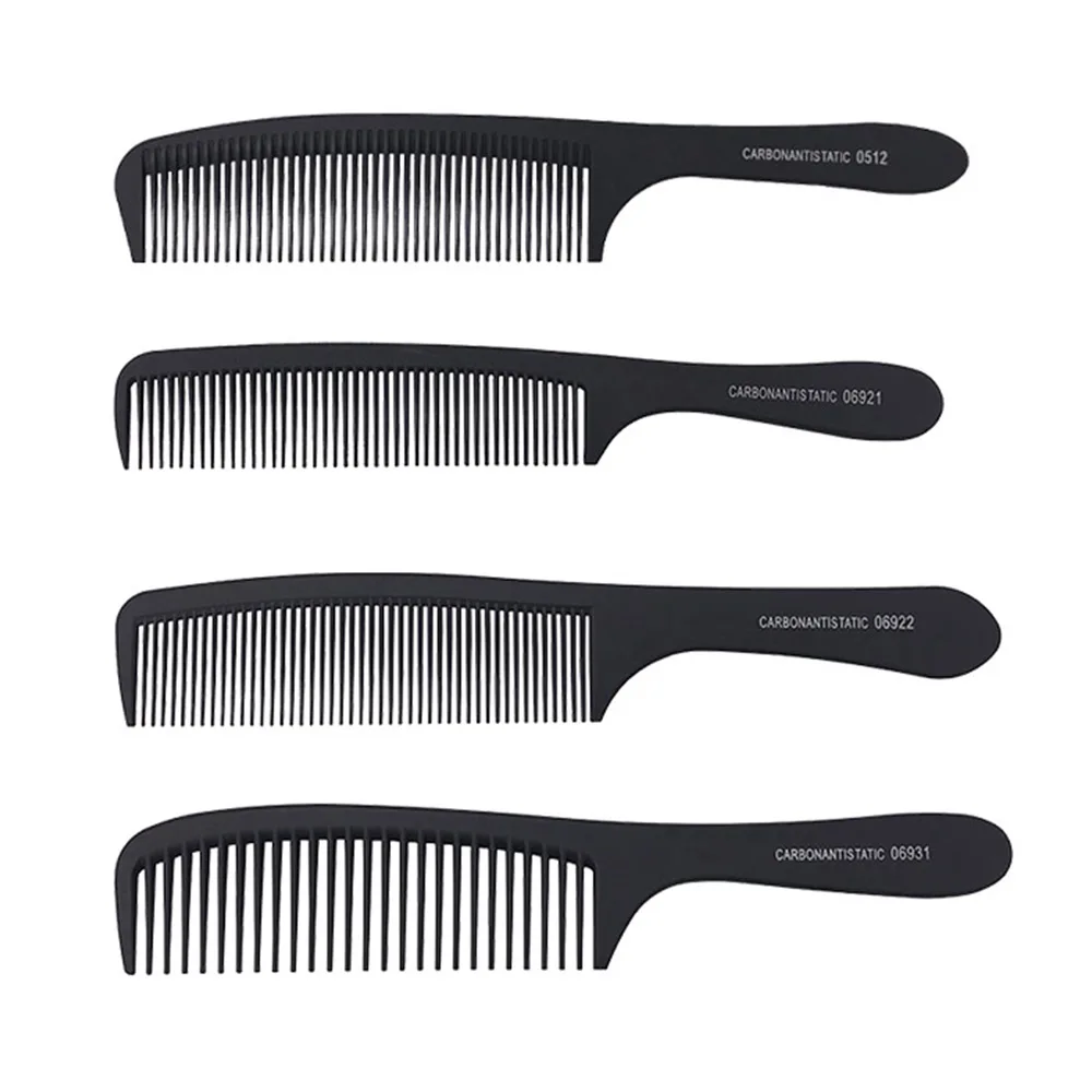 

custom logo high quality black straight Hair Combs Pro Salon Hairdressing Anti-static Carbon Fiber Comb For Barber Hair Cutting