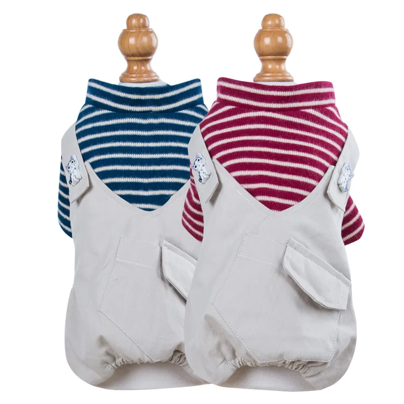 

Custom Wholesale Pet Apparel Dog Clothes Winter Warm Stripe Cotton Dog Coat