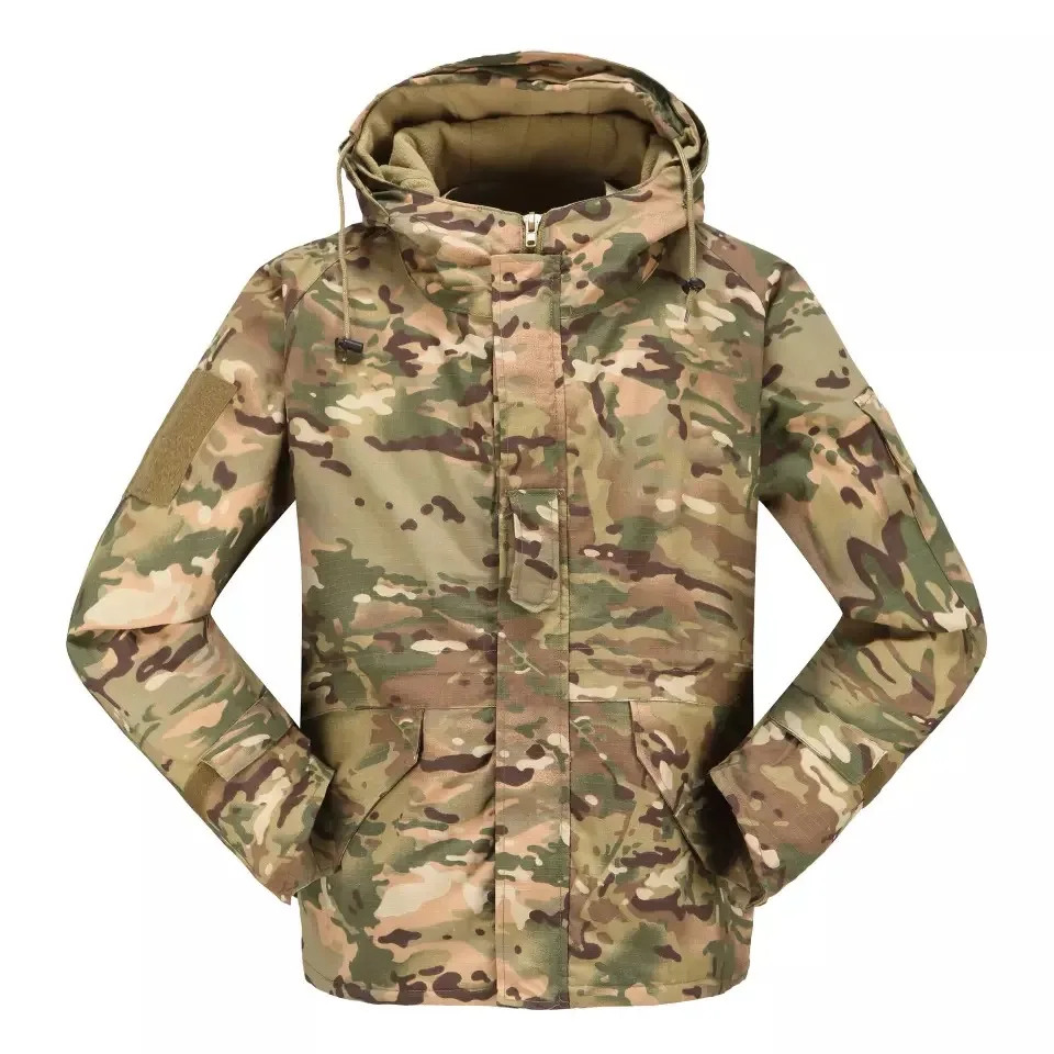 

Thick Fleece Liner Windbreaker Hooded Army Military Coat Camouflage Tactical G8 Jacket Men Refire Gear Winter Waterproof Warm, Multicam