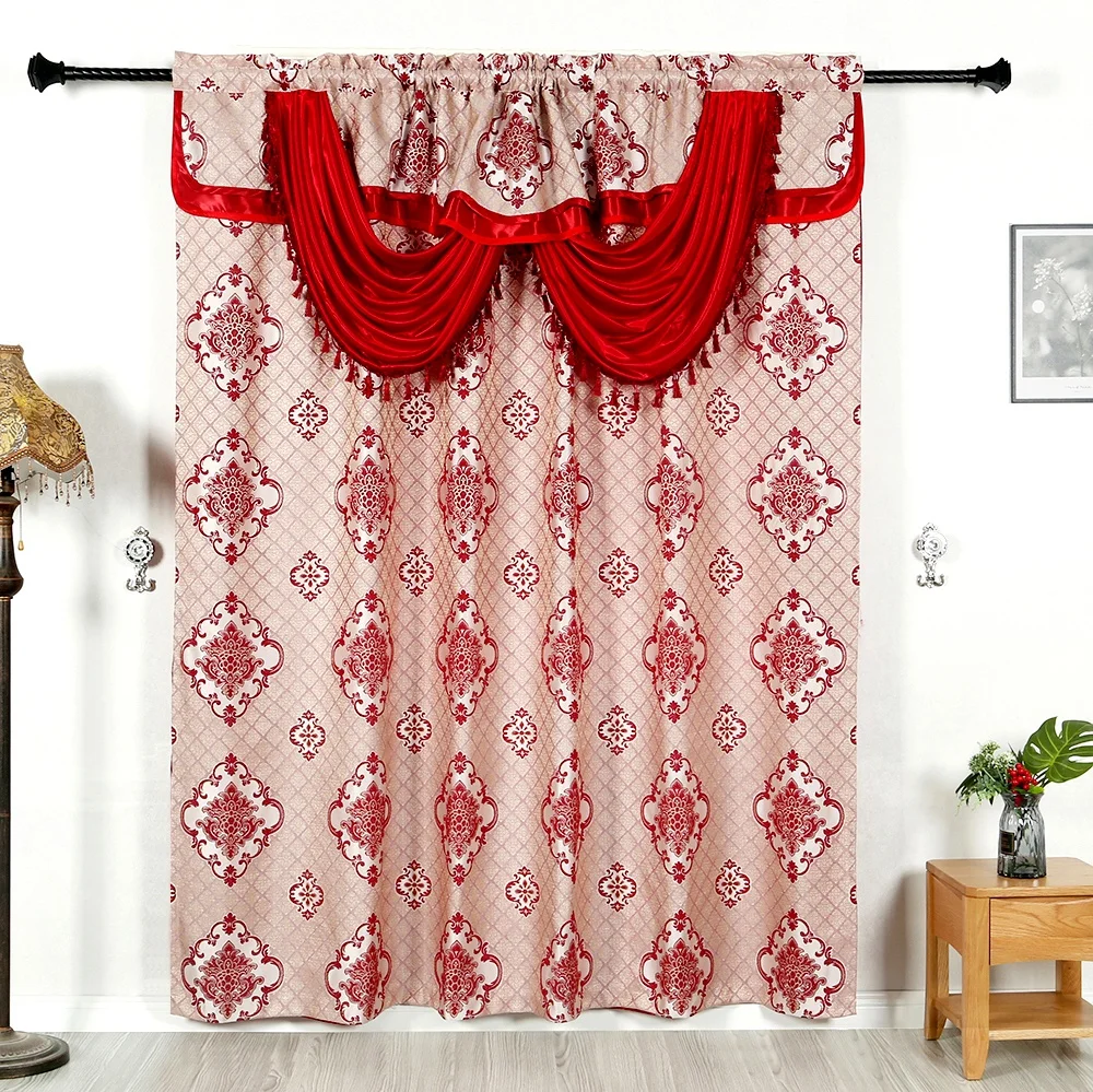 

Polyester custom ready made cortinas finished living room curtain drapes bedroom window panel