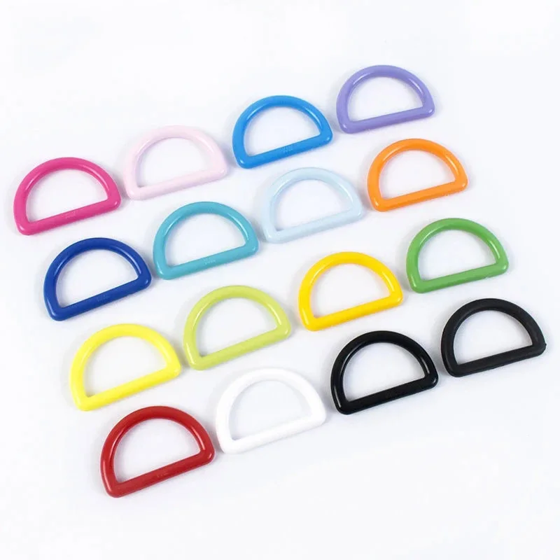 

MeeTee BF662 25mm Plastic D Buckle Colorful D-shaped Ring Buckles for Backpack Bags Strap Luggage Accessories Hanging Buckle