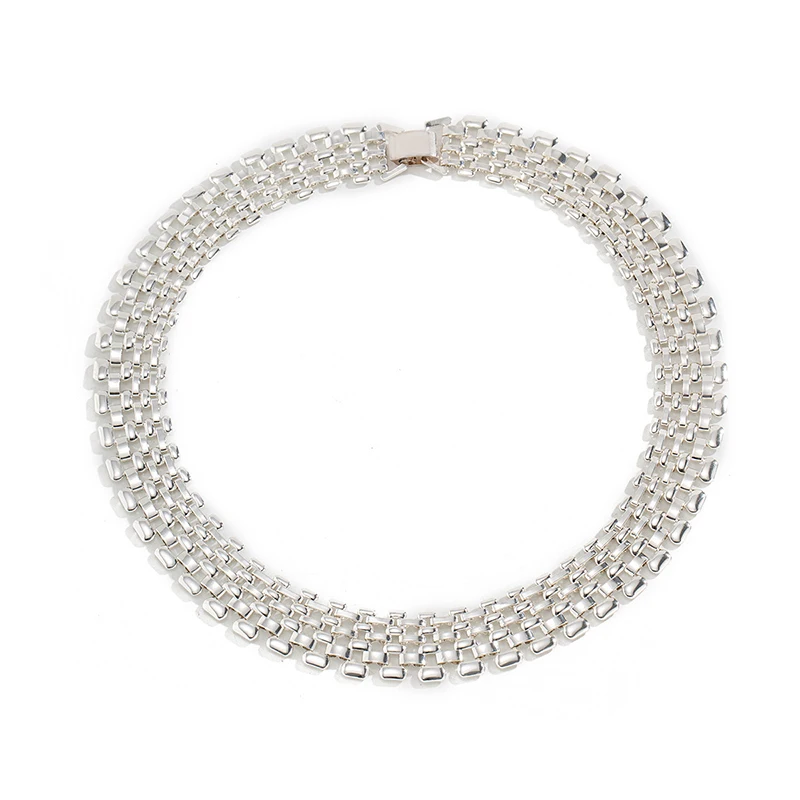 

Fashion Geometric Wide Hollow Big Link Chain Exaggerated Atmosphere Punk Hip-Hop Style Necklace Womewn Jewelry Gift