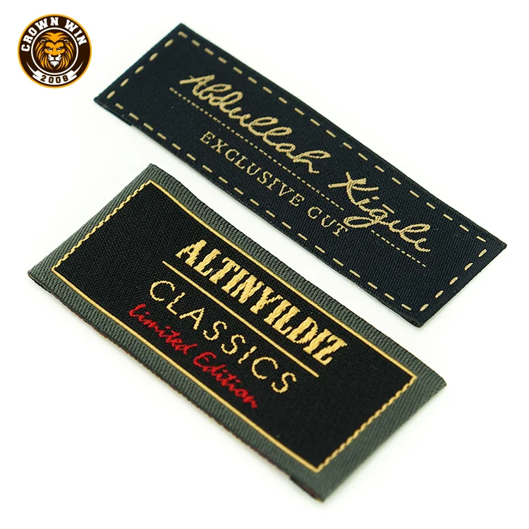 

Wholesale High Quality Recycled Custom Logo Garment Label Satin Woven Label For Clothing, Custom color