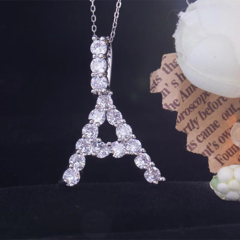 RDS Jewelry Synthetic Diamond Necklace Pendant in White Gold DEF Moissanite Fashion luxury customized letter necklace