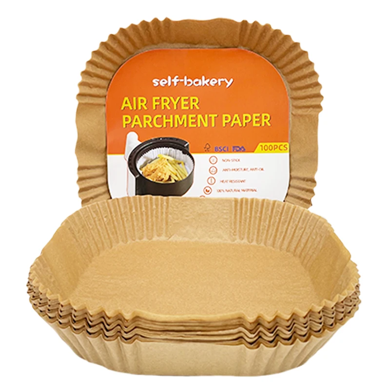 

100pcs Square Food Grade Air Fryer Parchment Paper Liners Disposable Paper Liner Oven Paper
