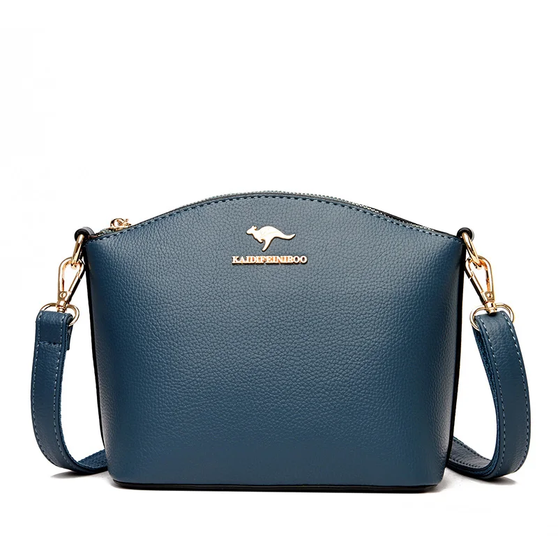 

Fashion PU soft leather letter messenger bag urban trend solid color temperament shoulder bag street portable ladies bucket bag