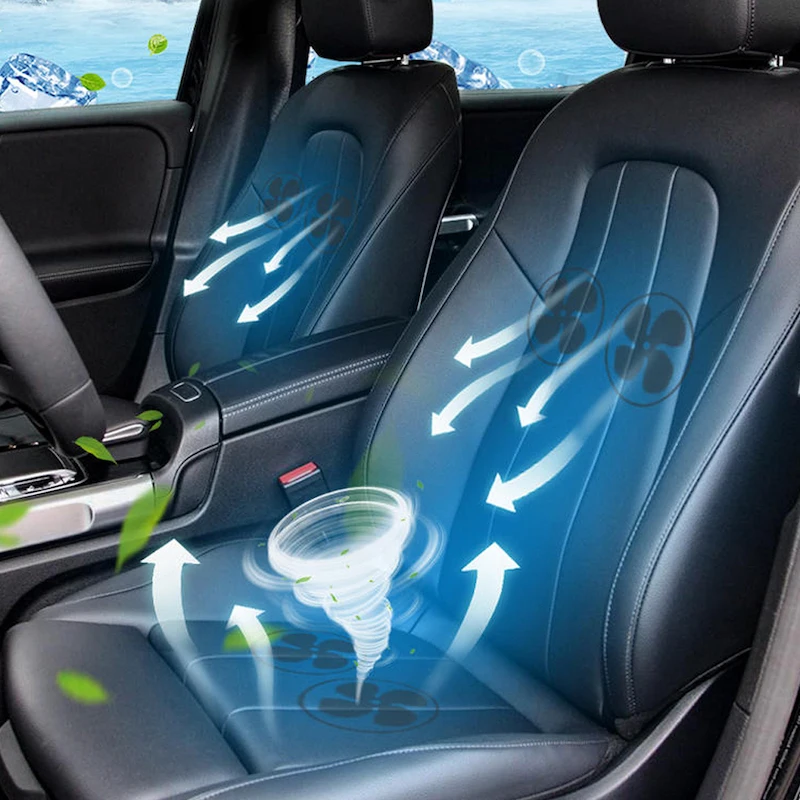 Dc12v New Design Car Seat Ventilation Cooler With 5 Fans And Alloy Wire