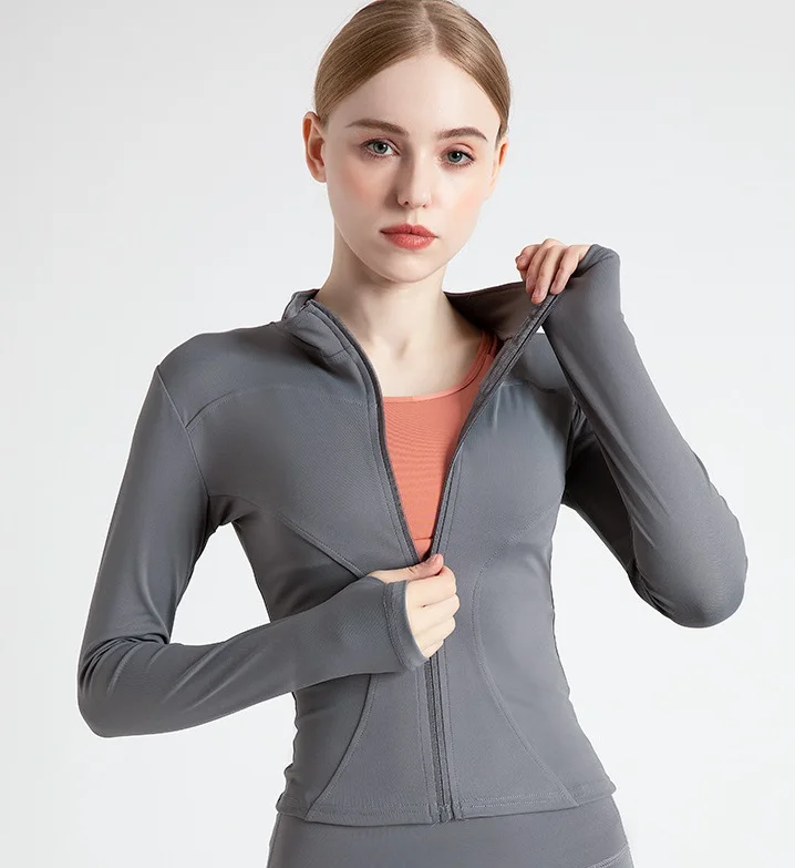 

Fitness Wear Long Sleeve With Sports Running Yoga Clothes Long sleeve Women jacket, Picture