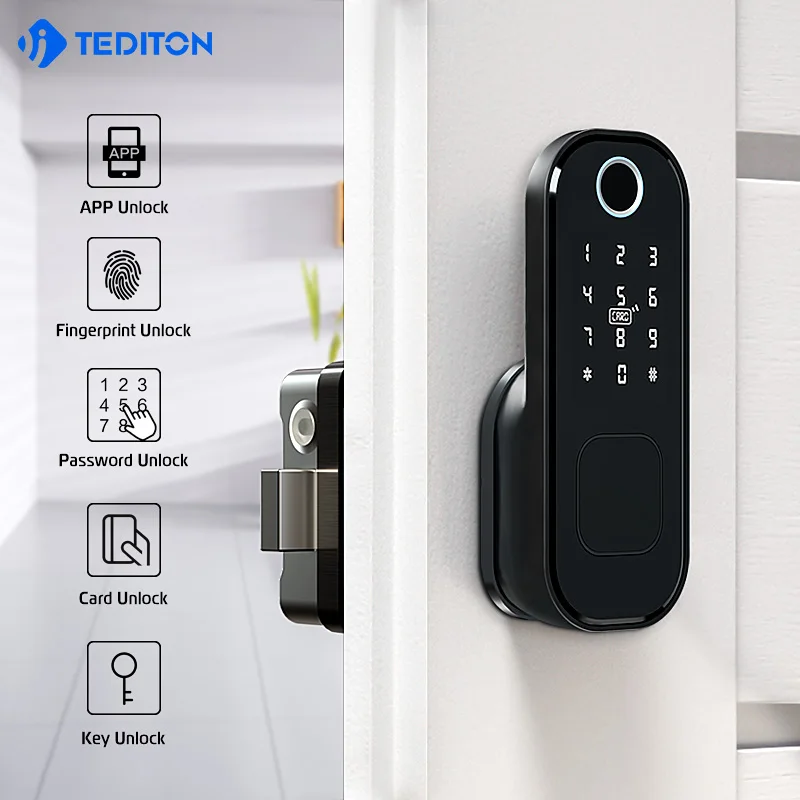 
Waterproof ttlock APP wireless electric intelligent smart Digital Rim door lock for outdoor gate lock 