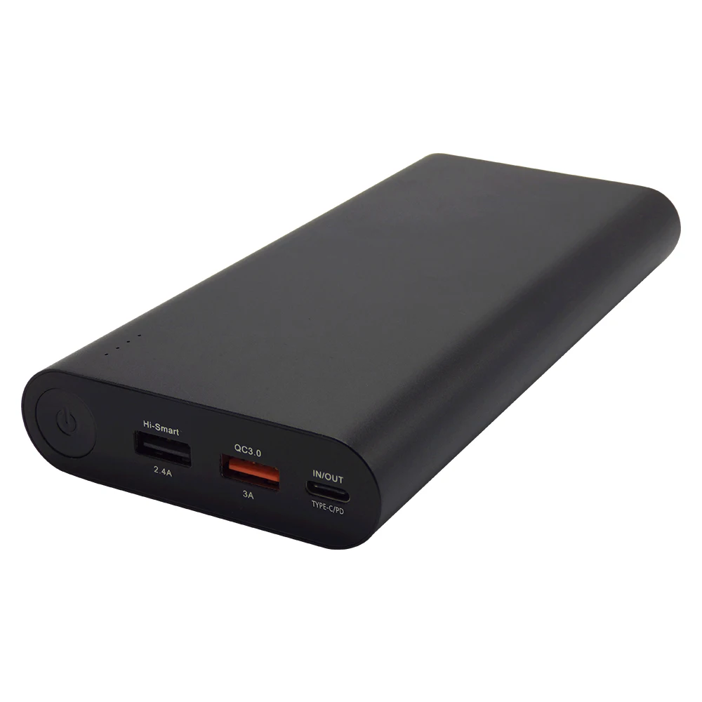

Fast Charging 20000mAh Portable Mobile Charger Mi 60W PD Power Bank for Laptop, Black,silver