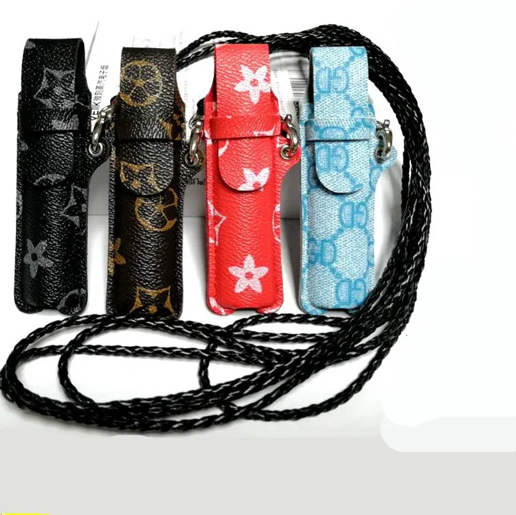 

2020 wholesale vape accessories PU lanyard protective bag with pattern carrying case for relx vape pen, 6 colors