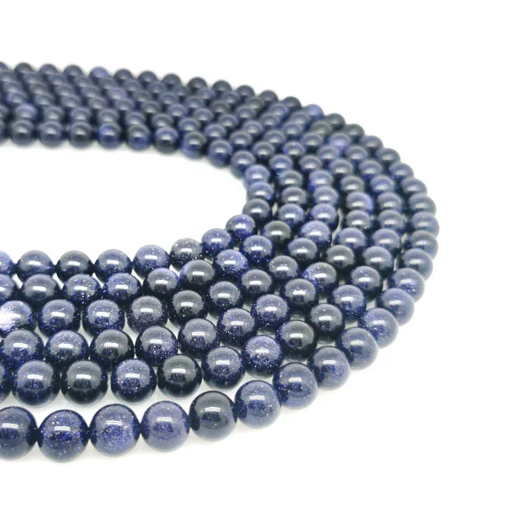 

Wholesale natural gem 4mm6mm8mm12mm natural stone round blue sand stone beads DIY jewelry making Bracelet Necklace, 100% natural color