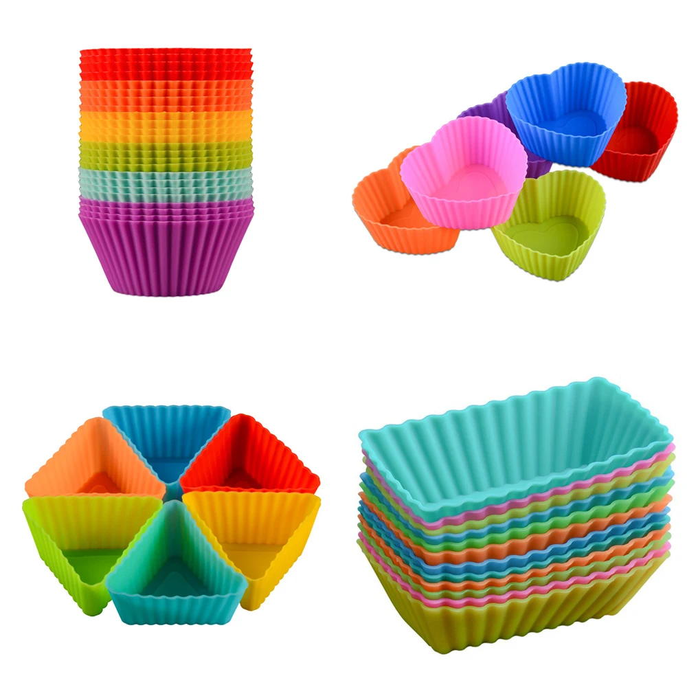 

3D DIY Non-stick Creative Dessert Cake Cup Mould Silicone Baking Mould Tool Muffin Cup