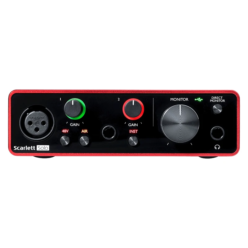 

scarlett solo 3rd gen studio soundcard sound card audio interface usb for sale sample, Red
