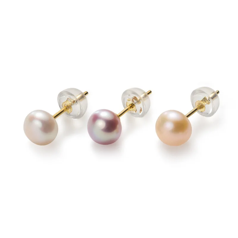 

trendy jewellery 925 sterling silver minimalist pearl stud earrings women girl daily wear
