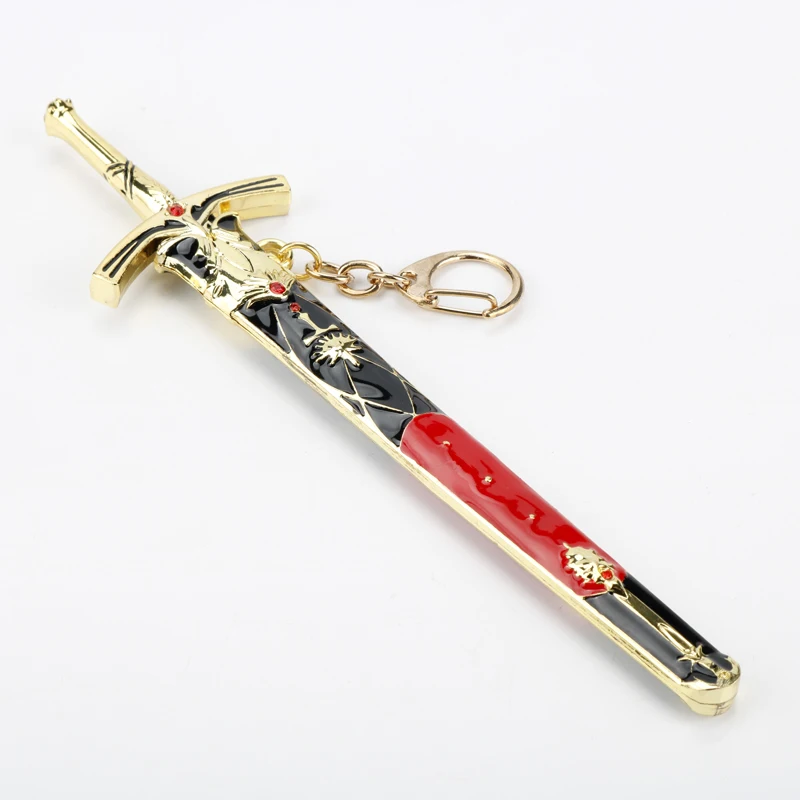 2PCS Anime Fate Stay Night King Arthur Saber Sword Keychain Key Chain Cosplay #2 
