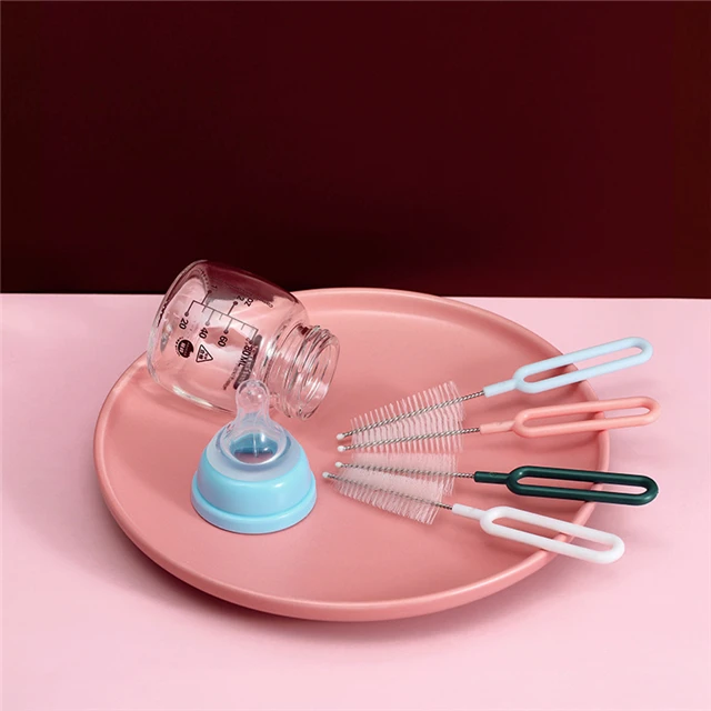 

Track-shaped Handle Teapot Brush Nipple Head Shape All-round Cleaning Brush Household Cleaning Tool, As show