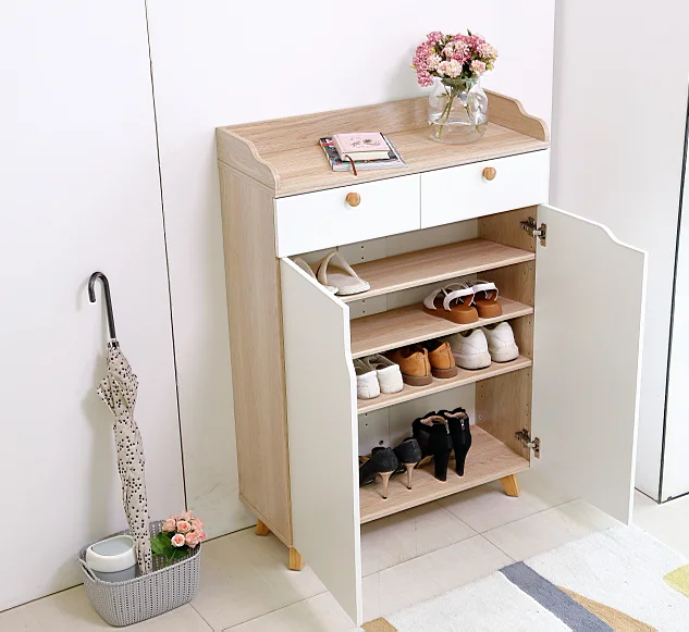 Modern luxury simple wooden shoe Rrack storage cabinet
