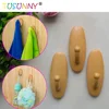 Wooden color adhesive oak beech wood wall coat hook