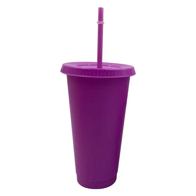 

2020 New Style Wholesale Colorful Water Tumbler 16oz And 24oz BPA Free Plastic Coffee Cups With Straw, Customized