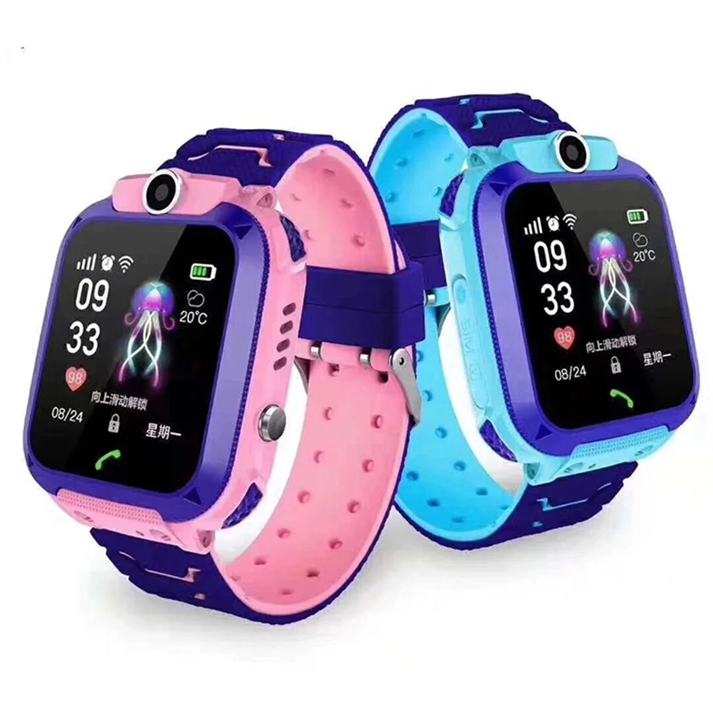 

Hot Sale Q12 Children Smartwatch Camera Baby Sos Tracker Anti Lost Sim Gps Alarm Waterproof Phone Call Kids Smartwatch, Blue/pink