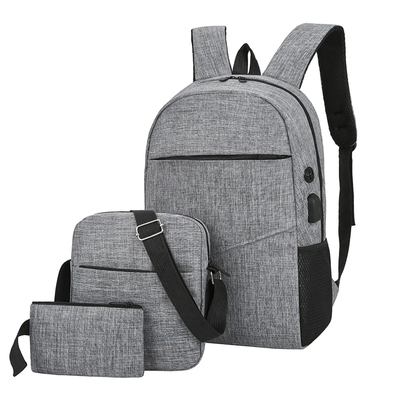 

Factory Wholesale Oxford Fabric 3 pcs Laptop Outdoor School Backpack Bag 3pcs Set, 4 colors