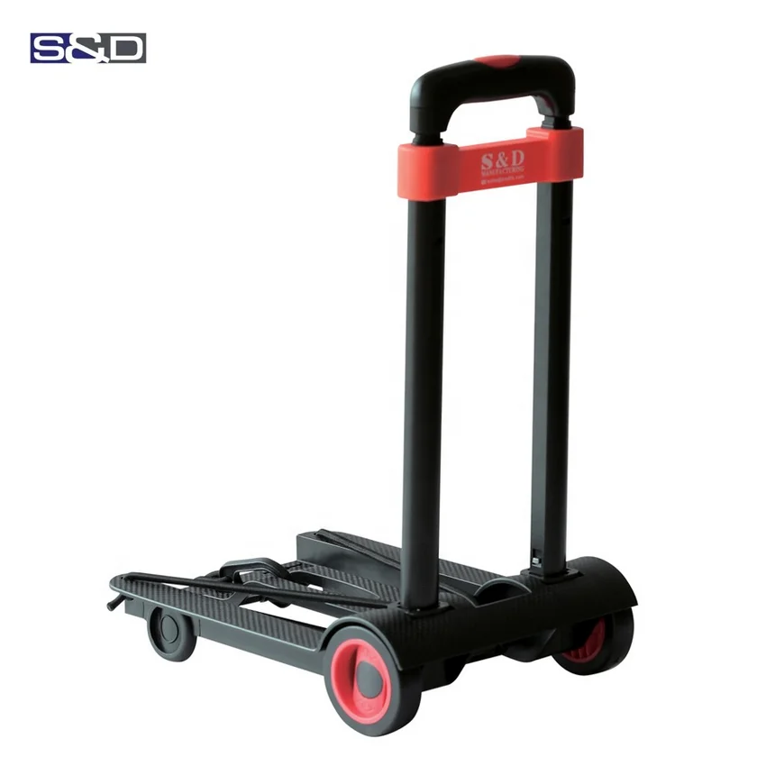
Compact mini steel promotion telescopic handle lightweight folding portable shopping retractable luggage hand trolley cart truck 