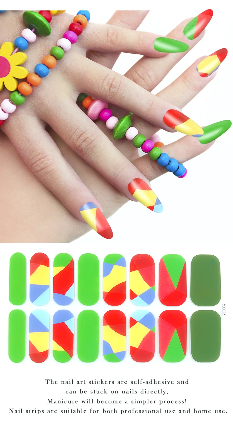 2022 Best Selling Fashion 3d Nail Art Stickers Net Nails Manicure Set