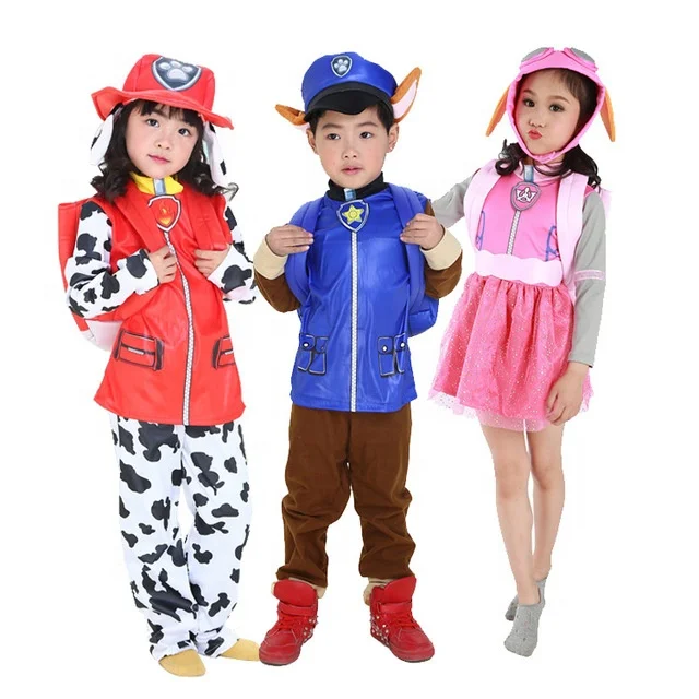 

Halloween Cosplay Paw Birthday Party Theme Cartoon Dress Patrol Chase /Skye/Marshall/Rocky Kids Fancy Dress Children Costumes, As picture