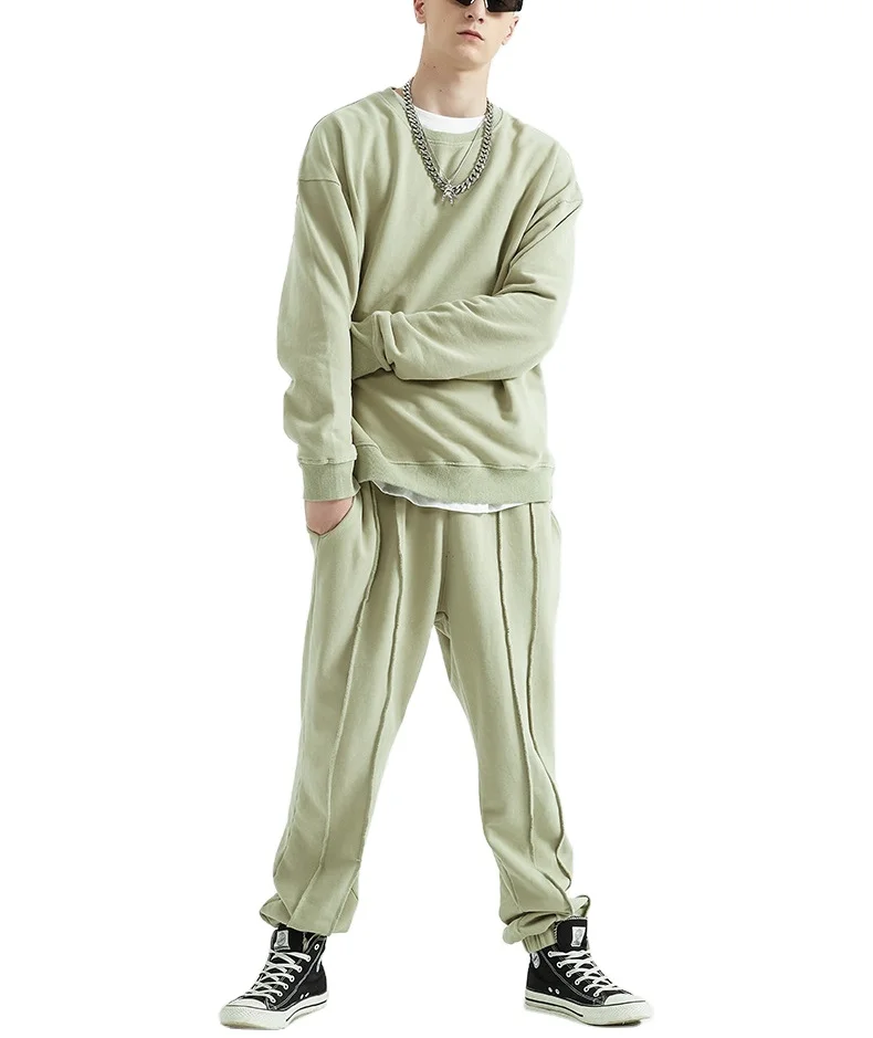 

2021 fashion premium quality sweatpants unisex,cotton fleece oversized men black hoodie sweatpants