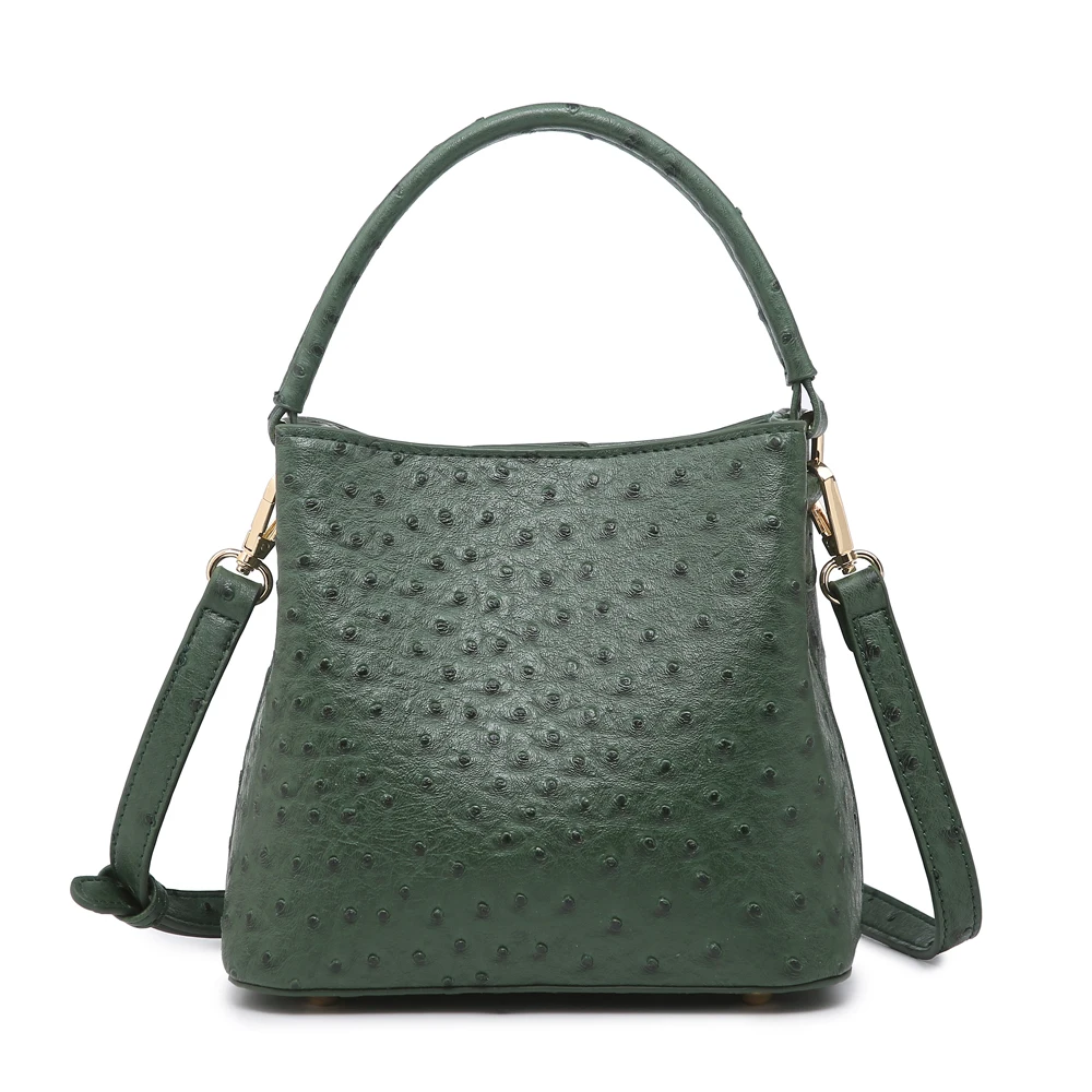 

2021 Fashion Women Ostrich Bucket Bags High Quality Brand Desgin Leather Handbags Trendy Bucket Tote Bag Elegant Tote